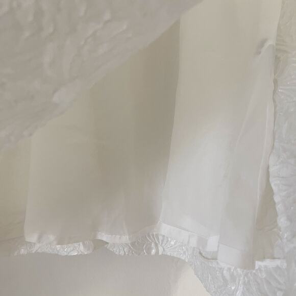 SHRIMPS Floral Jacquard Babydoll Silk Blend Mini Dress in White Size UK 12/ US 8 - Picture 8 of 15